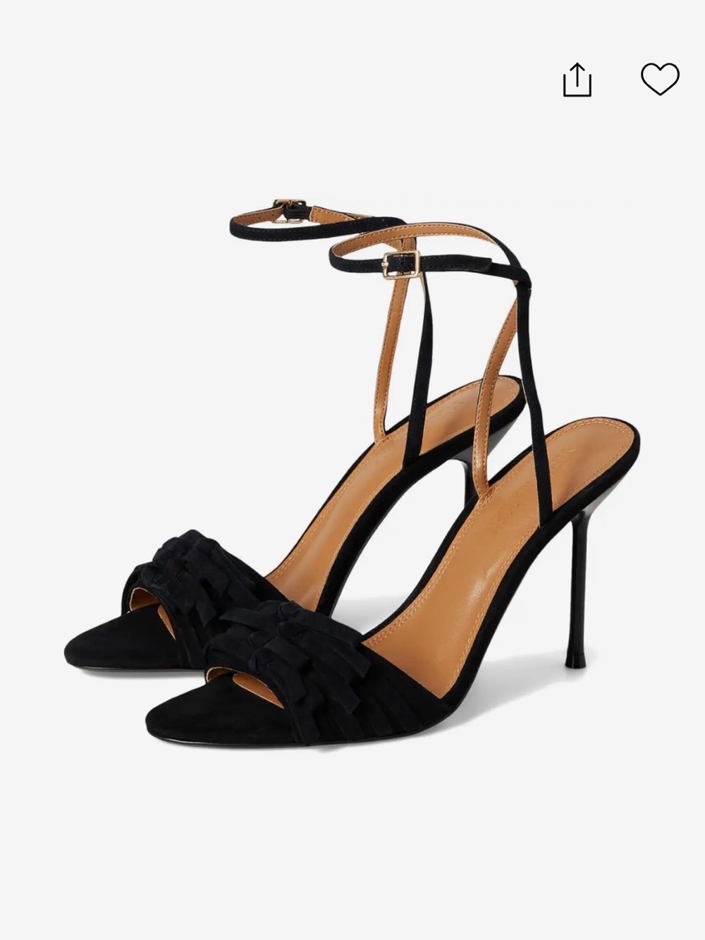 Steve Madden Porscha Black Suede Woven Ankle-Strap Stiletto Sandals